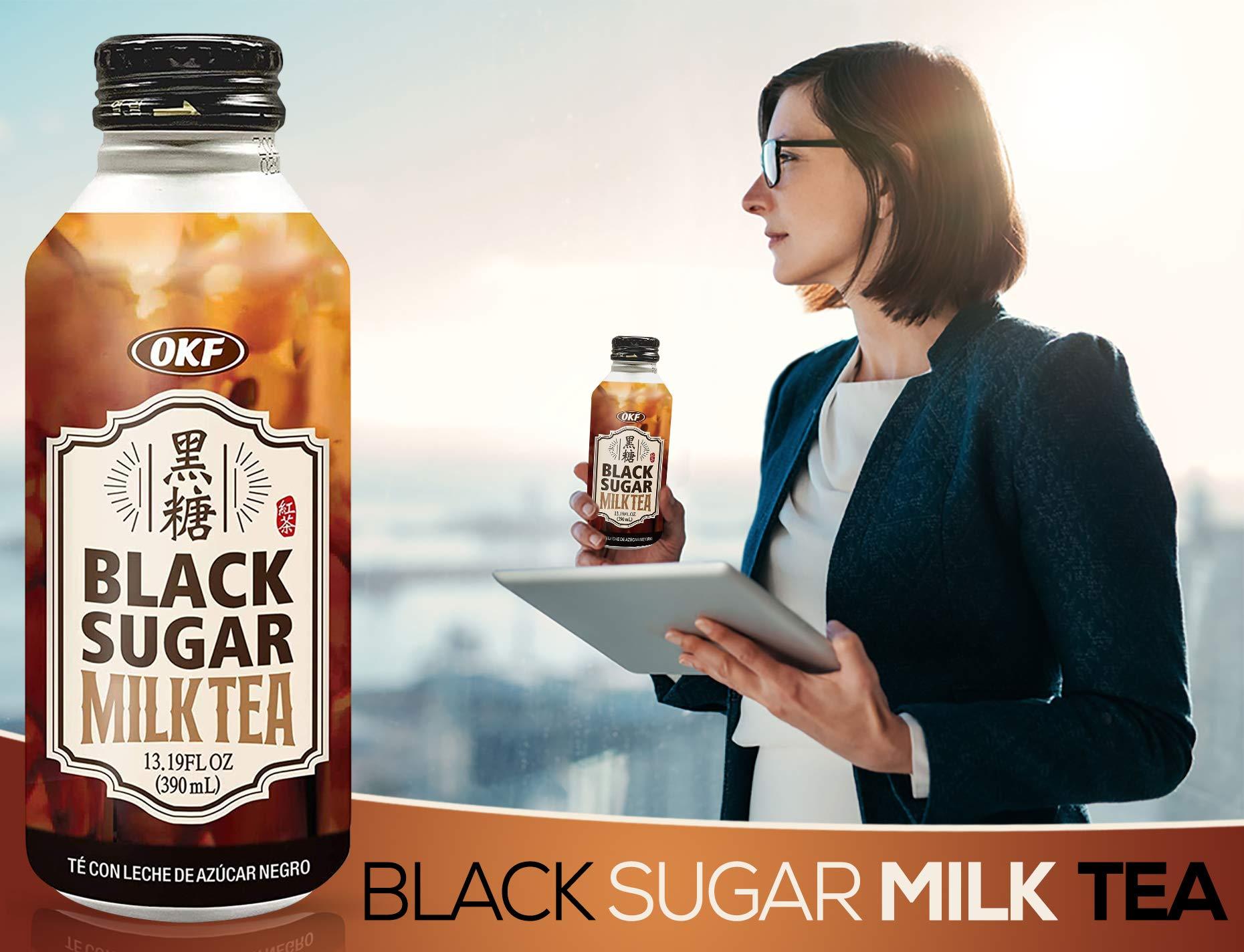 OKF OKF Black Sugar Milk Tea, Boba' s Perfect Partner. 13.19 Fluid Ounce (Black Tea, 12 Pack)