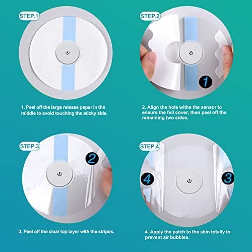 lurexes Adhesive Patches for Abbott Freestyle Libre and for Medtronic Guardian Sensor Waterproof and Sweatproof CGM Sensor Patches Continuous Glucose Monitor Protection Cover for 10-14 Days (24 Pack, Oval)