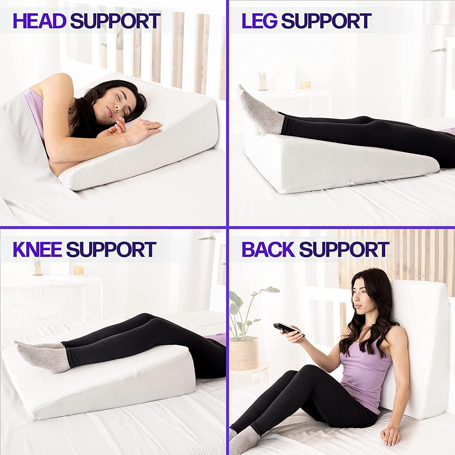 Silverback Wedge Pillow 7.5" Wedge Pillow for Acid Reflux - Dr. Recommended Height, Luxurious 2" Memory Foam Pillow Wedge for Sleeping, GERD, Post Surgery, Heartburn, and Snoring - Viscose of Bamboo Cover (25" Wx26 Lx7.5 H)