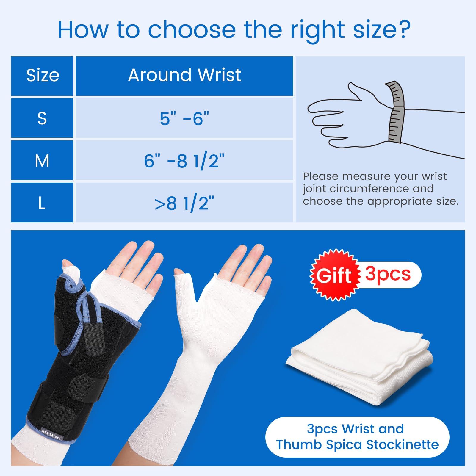 Velpeau Velpeau Carpal Tunnel Wrist Brace with Thumb Stabilizer Night Support, Completely Stabilizes Wrist Thumb Joint, Pain Relief for Tendonitis, De Quervain\'s Tenosynovitis, Arthritis (Reg, Left Hand, M)