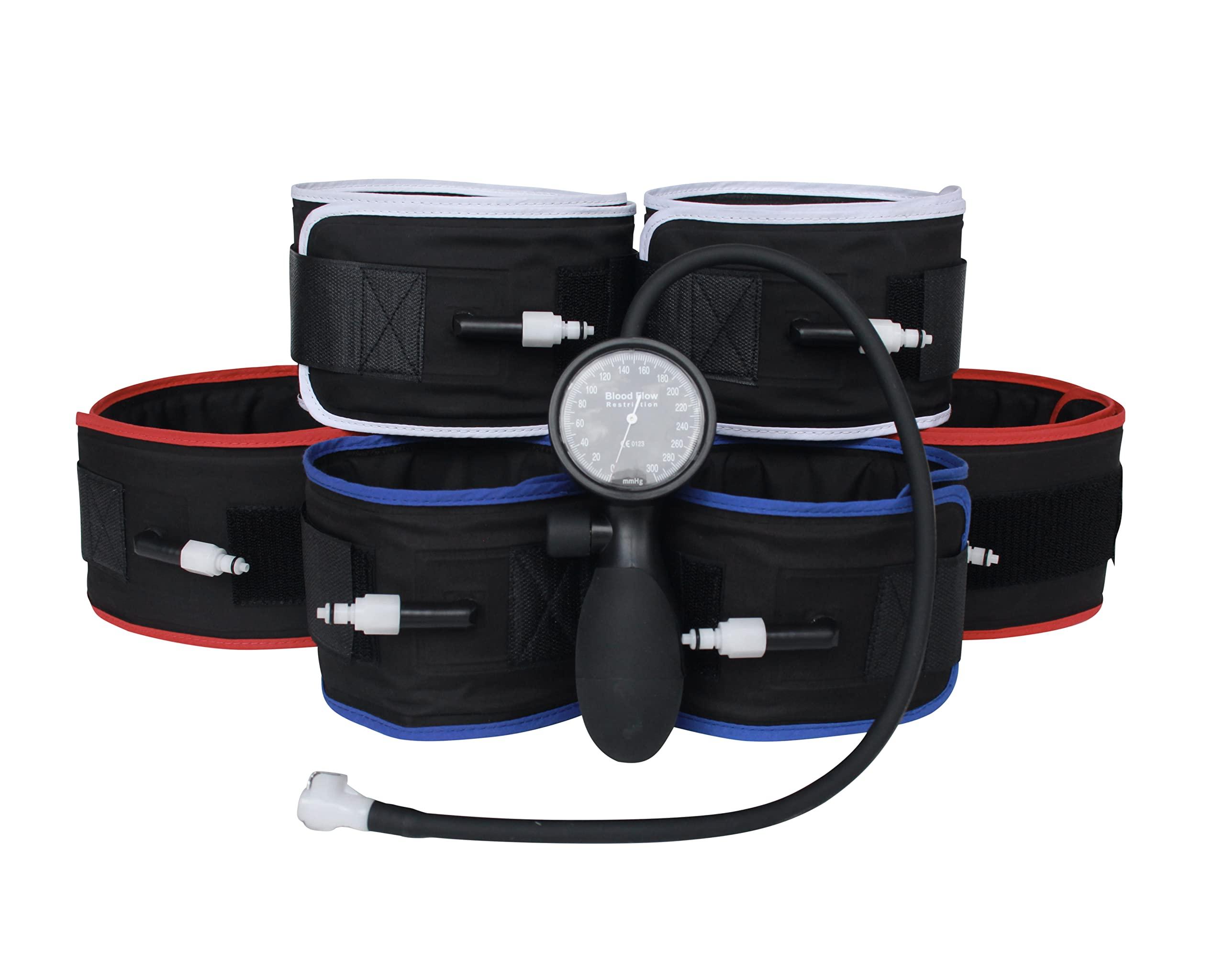 BFR Therapy Blood Flow Restriction Cuffs (BFR) Training Therapy Occlusion Restriction Cuffs with mmHg Monitor and Pump