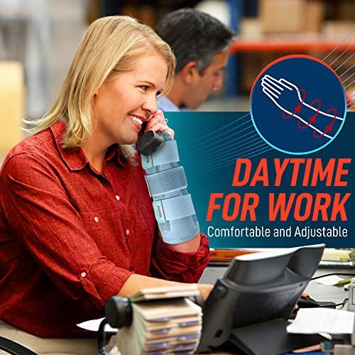 FEATOL FEATOL Carpal Tunnel Wrist Brace | Night Sleep Support Brace, Removable Metal Wrist Splint- Hot/Ice Pack, Left Hand, Small/Medium, Adjustable Hand Brace for Men, Women, Relieve and Treat Wrist Pain