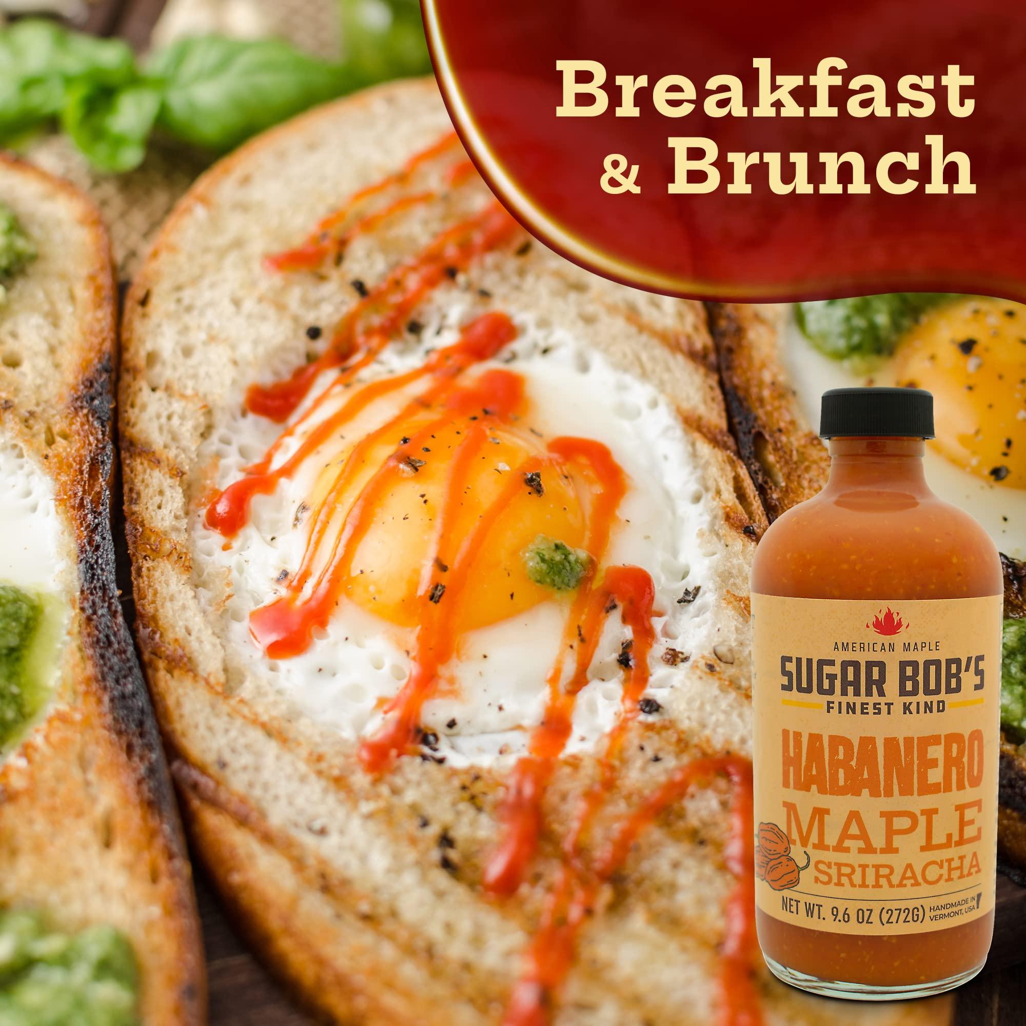 Sugar Bob's Finest Kind Sugar Bob\'s Finest Kind, Habanero Maple Sriracha Hot Sauce, Very Hot Sauce with Garlic, Bell and Habanero Peppers, Net Weight 9.6 oz