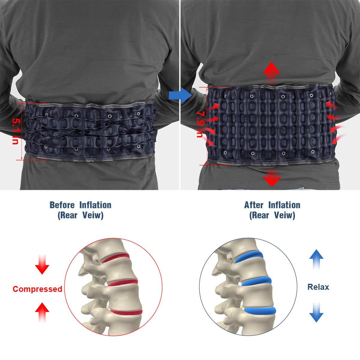 HONGJING HONGJING Decompression Back Belt Fits 29-60 Waist Inflatable Back Support Brace for Lower Back Pain Relief