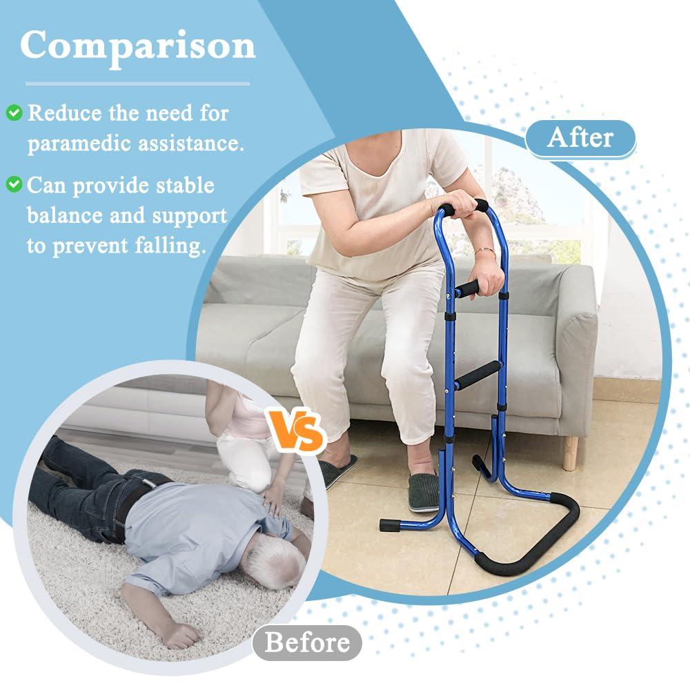 KAVIL Stand Assist Aid For Elderly Chair Lift Devices For Seniors Standing Supports Couch Rails Sit To Stand Lift Adults Walking Assistance Portable Patient Mobility Aids For Sofa, Recliner Chair (Blue)