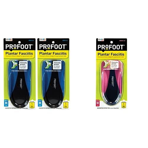 PROFOOT Profoot Orthotic Insoles for Plantar Fasciitis & Heel Pain, Men\'s 8-13, 2 Pair and PROFOOT Orthotic Insoles for Plantar Fasciitis & Heel Pain, Women\'s 6-10, 1 Pair - Bundle