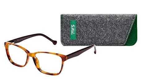 VK Couture VK Couture Women\'s Mia Fashion Readers Rectangular Reading Glasses, Maple Brown Demi, 138 mm + 2.5