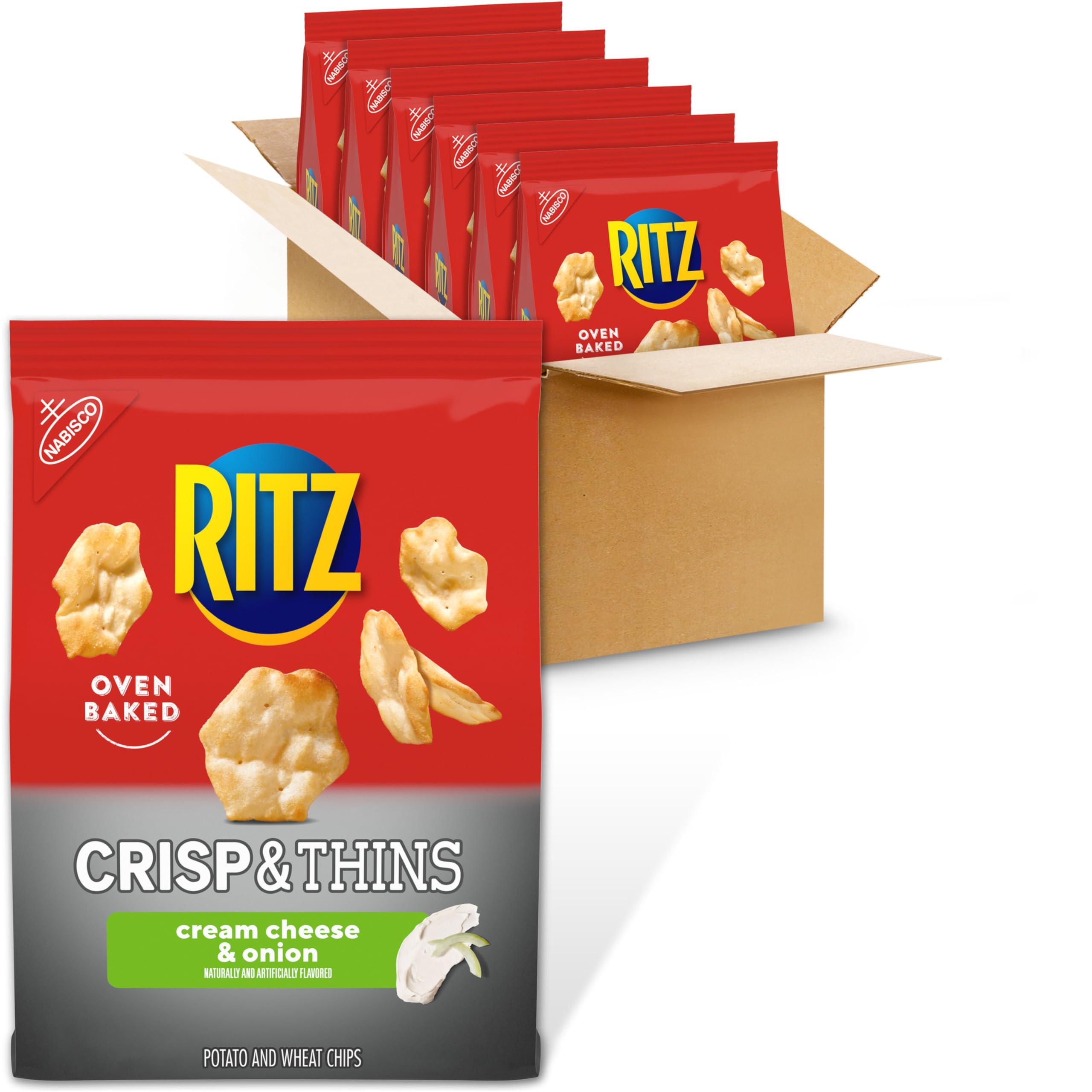 Ritz RITZ Crisp and Thins Cream Cheese and Onion Chips, 6 - 7.1 oz Bags
