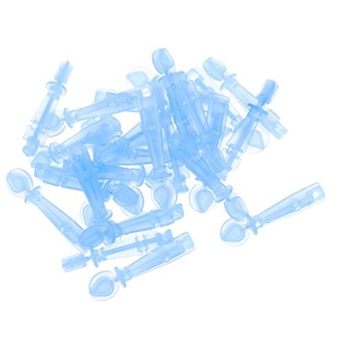 Healifty Lancets for Blood Testing, 200pcs Safety Lancets 30G Lancet Pen Tip Needle Bloodletting Pens Blood Sample Lancets for Blood Glucose Testing, Sky- Blue