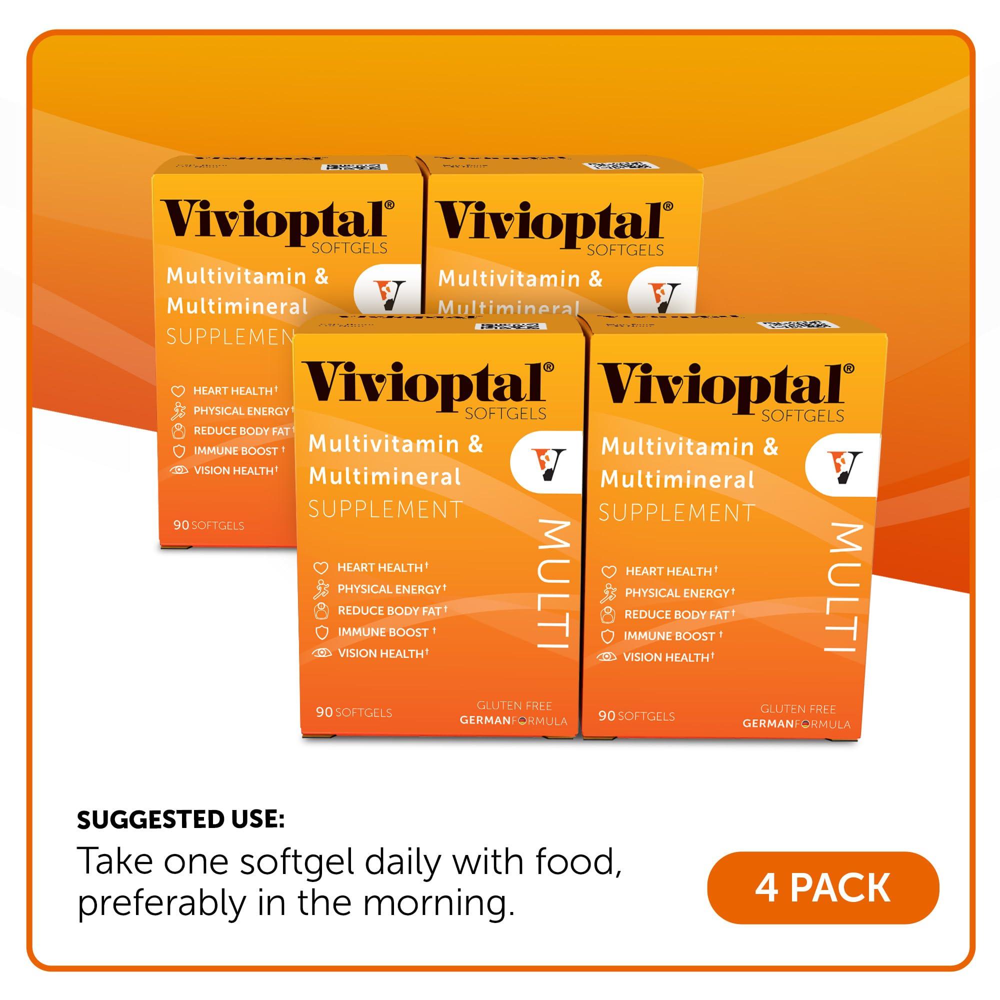 Vivioptal Vitamins Vivioptal Multi, 90 Softgels (1 Year Supply), Multivitamin & Multimineral, Gluten Free, German Formula