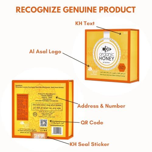 A KHAN EL ASSAL KH IMPORT-EXPORT ZIAD DABLIZ Organic Natural Honey infused with Natural Jelly, Honey Bee Pollen & 100% Mixed Natural Herbs (Large Pack of 24 Sachets 10Gram Each)