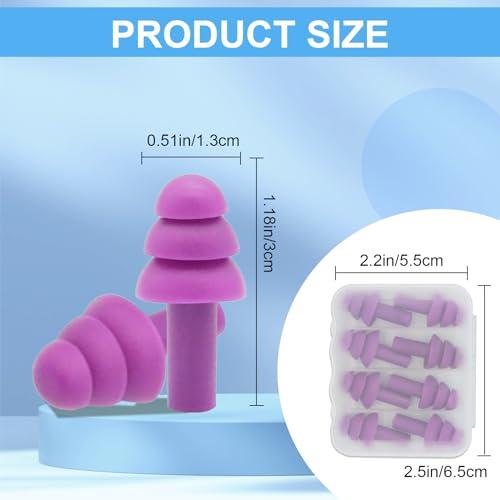 AXBUS Ear Plugs for Sleeping,12 Pair Earplugs Noise Canceling Soft Silicone Ear Plug Reusable Earplugs for Sleep,Concert,Swimming,Study,Loud Noise,Snoring(Black Blue Purple)