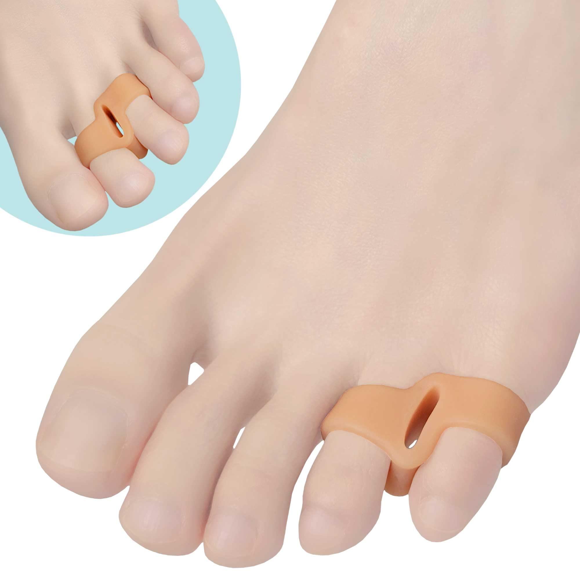 Chiroplax Chiroplax Tailor\'s Bunion Corrector Pads Bunionette Pain Relief Silicone Pinky Toe Straightener Separator Spacer Sleeve Cushion Splint Protector for Men & Women (4 Pads, Shims - Size Small)