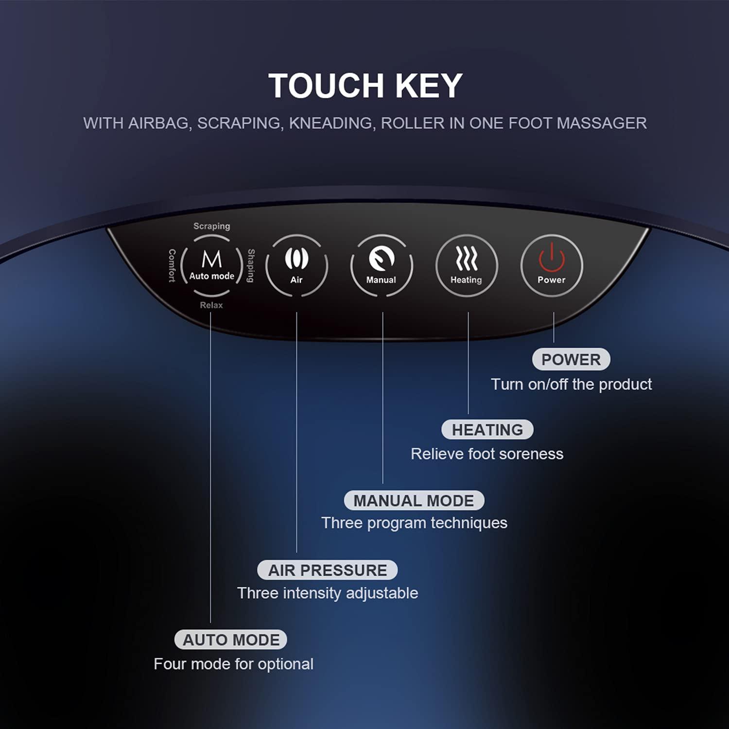iRest iRest Shiatsu Foot Massager with Double Foot Rollers, Air Compression, Scraping, Deep Kneading Massage, Electric Foot Massage Machine for Improving Blood Circulation and Relieving Foot Pain