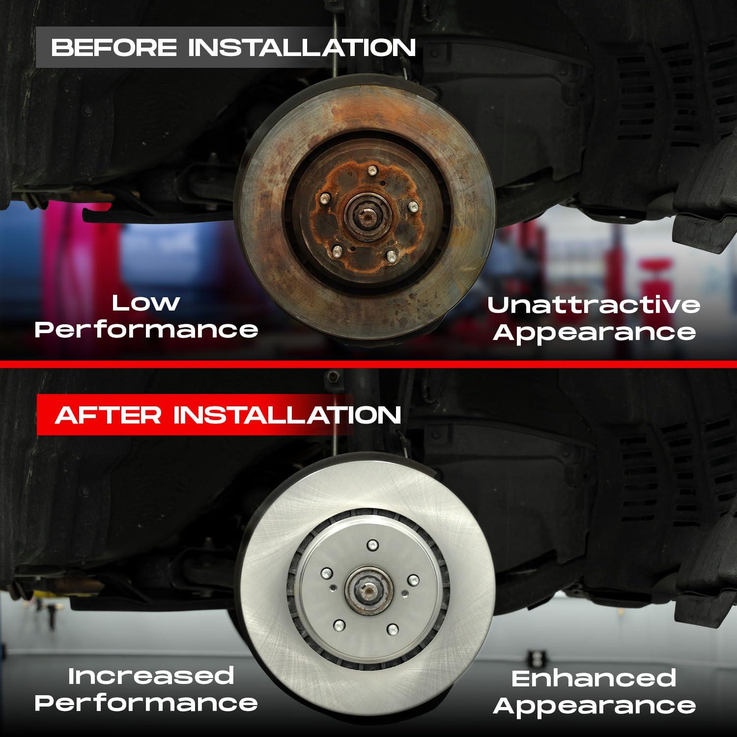 R1 Concepts R1 Concepts Rear Brakes and Rotors Kit |Rear Brake Pads| Brake Rotors and Pads| Ceramic Brake Pads and Rotors |Hardware Kit |fits 2014-2015 Mercedes-Benz CLA250