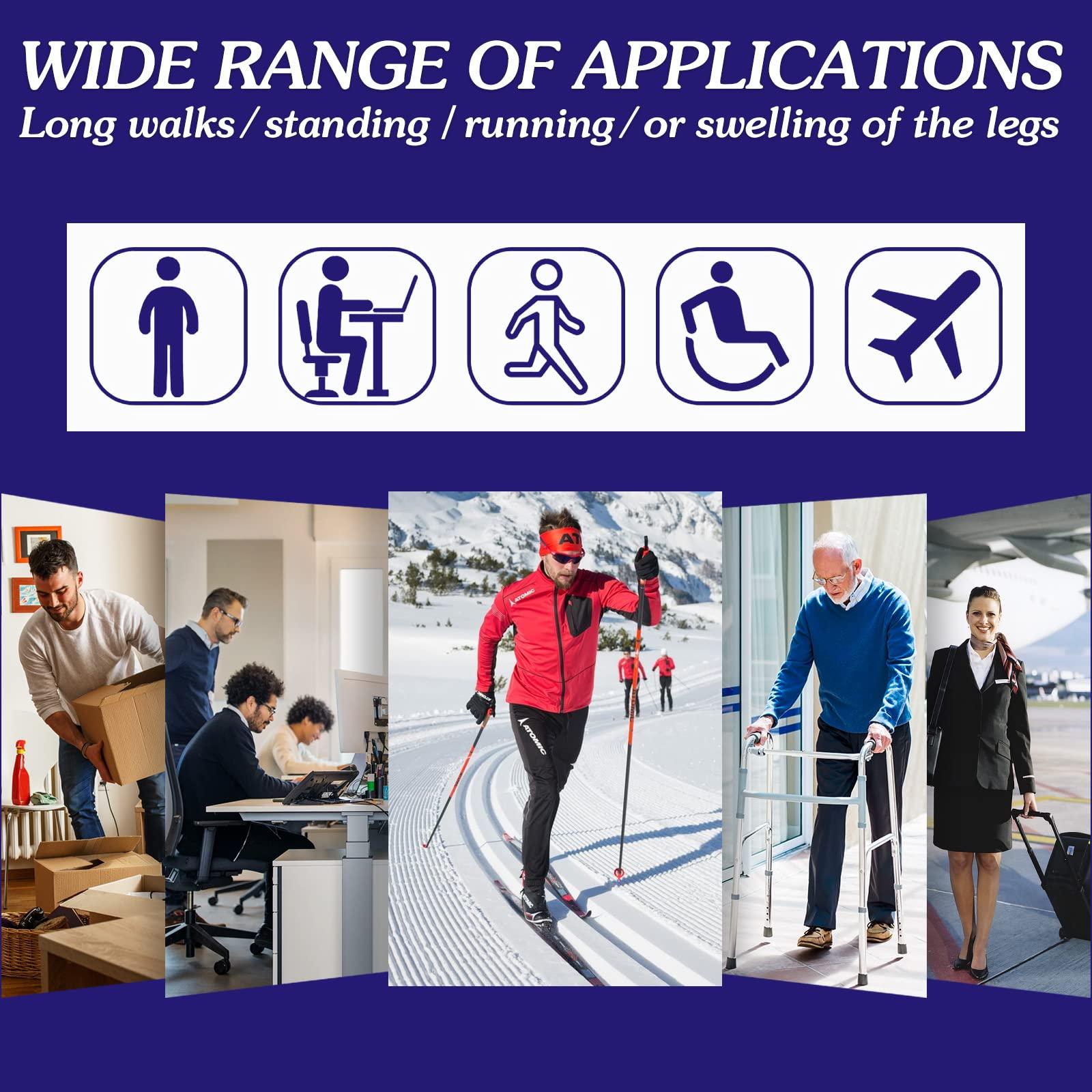 MGZTTHW Compression Socks, Men\'s Thigh High Compression Stockings, 20-30mmHg Compression Stockings with Non-slip silicone (XL)