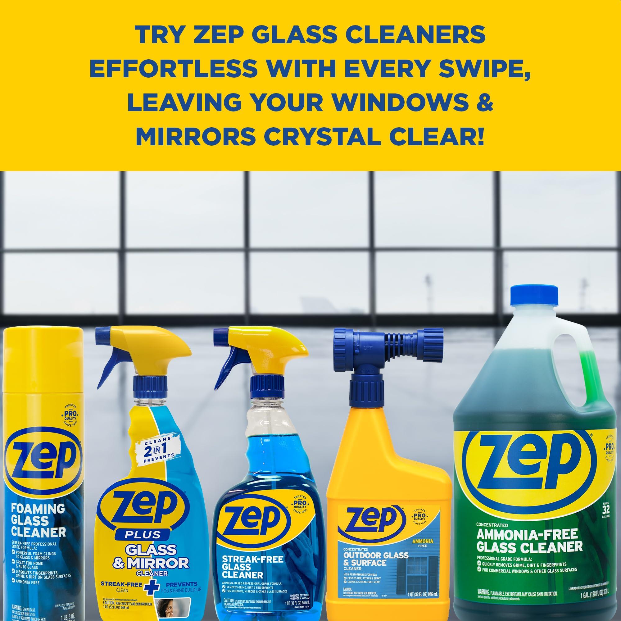 Zep Zep Foaming Glass Cleaner - 19 oz (Case of 12) ZUFGC19 - Streak-Free Professional Grade Formula that Dissolves Dirt, Fingerprints and Grime on Glass, Mirrors, Windows and Plexiglas in Home, Business,