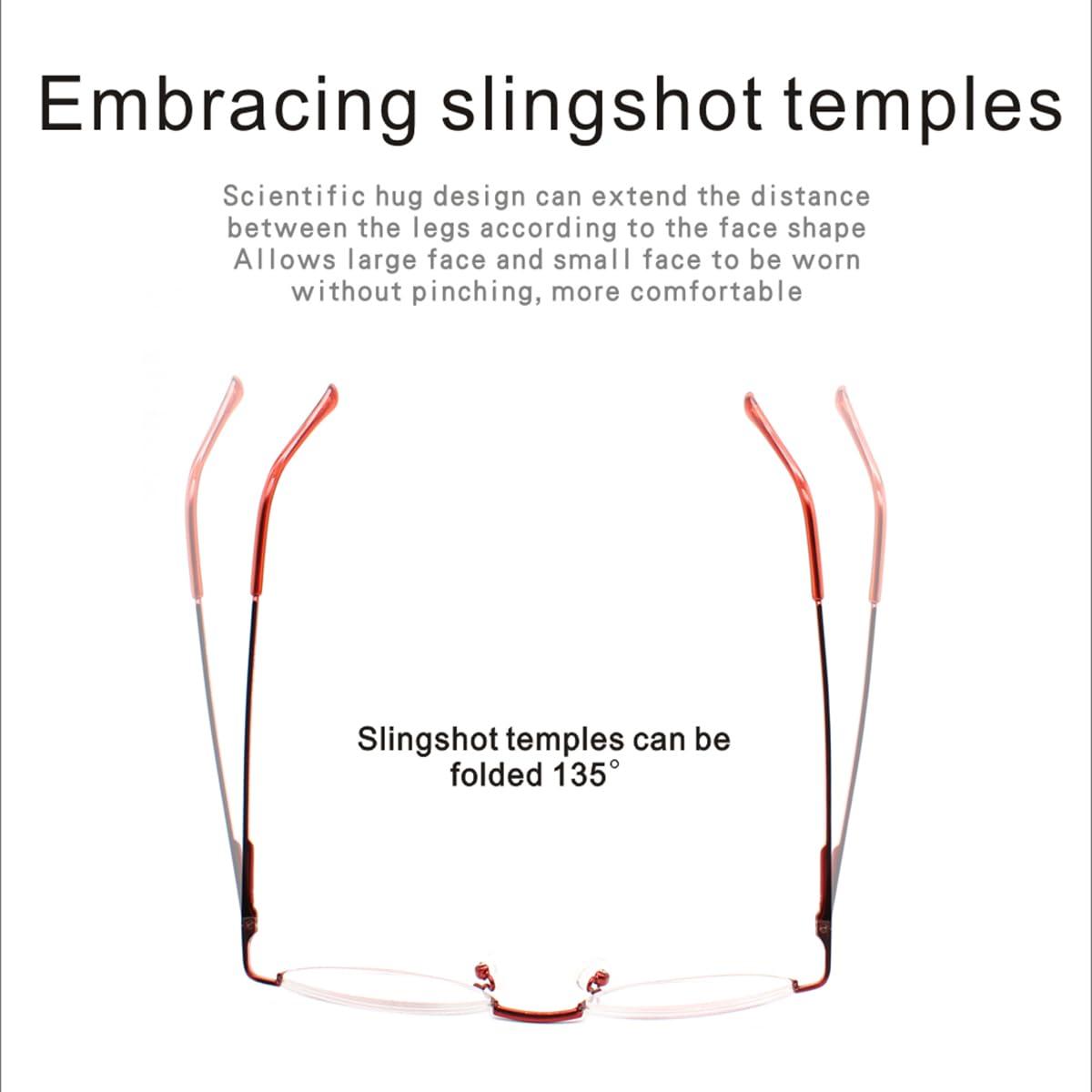 COVESATO COVESATO Half Frame Reading Glasses, Half Metal Moon Readers for Women Men 2.50