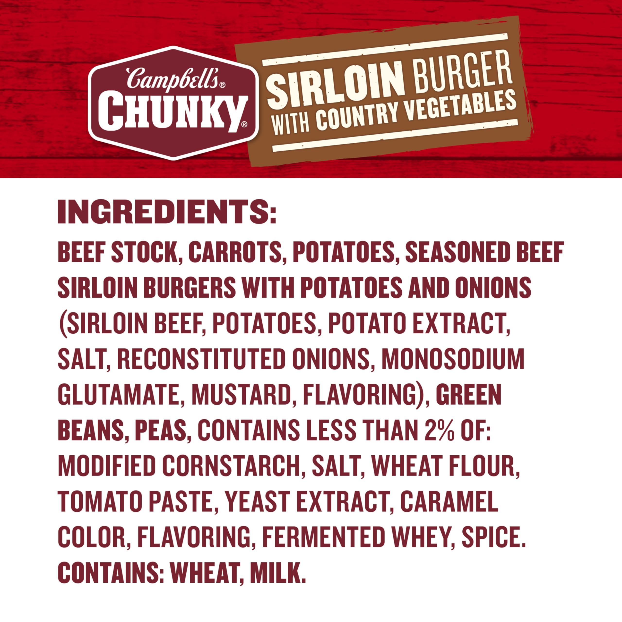 Campbell\'s Campbells Chunky Soup, Sirloin Burger With Country Vegetable Beef Soup, 18.8 oz Can
