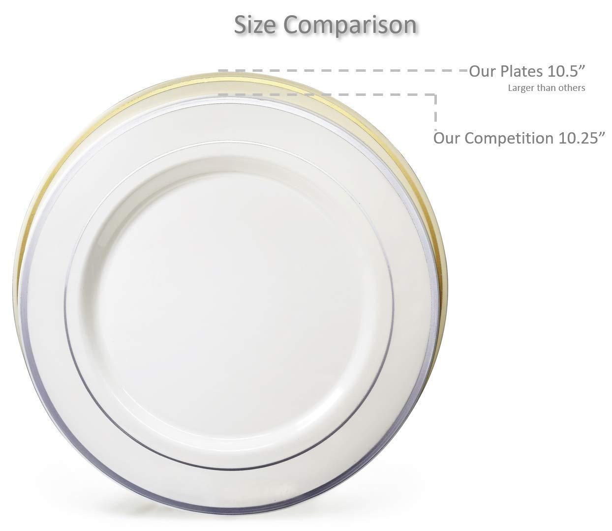 OCCASIONS FINEST PLASTIC TABLEWARE \" OCCASIONS \" 60 Plates Pack, Heavyweight Disposable Wedding Party Plastic Plates (10.5\'\' Dinner Plate, Plain White)