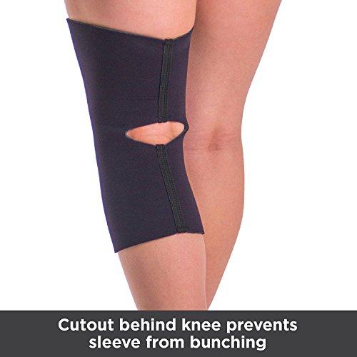 BraceAbility BraceAbility Open Patella/Open Back Neoprene Knee Sleeve | Water-Resistant Athletic Compression Knee Brace for Swimming, Wakeboarding, Scuba Diving, Surfing, Waterskiing and Other Sports (Small)