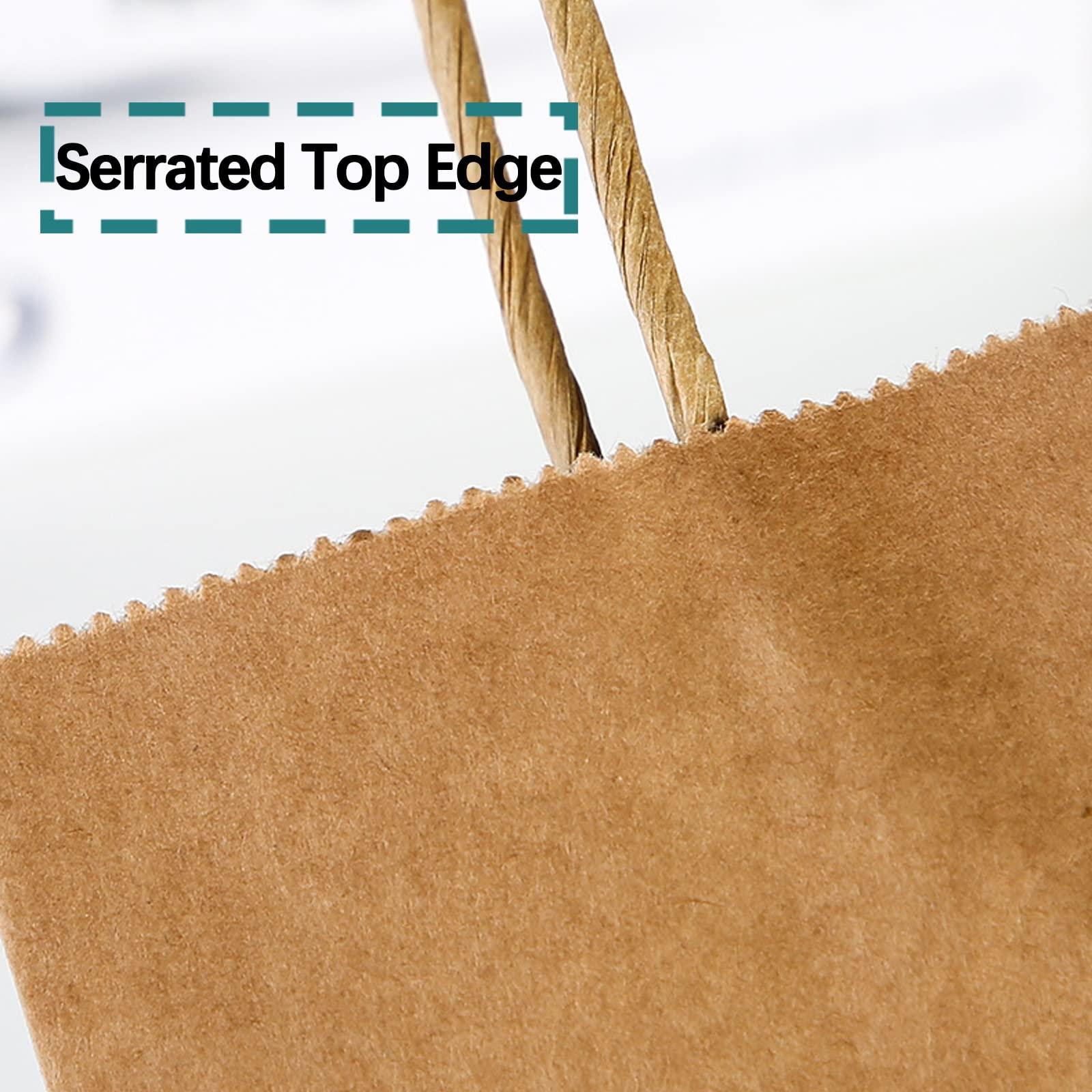 ChrisPow 50 Pcs Kraft Paper Bags with Handles Brown Paper Bags Paper Gift Bags Kraft Great for Wedding Bridal Showers Kids Parties Boutique Grocery Retail Stores Mother's Day Gift Bag-11x9x11in