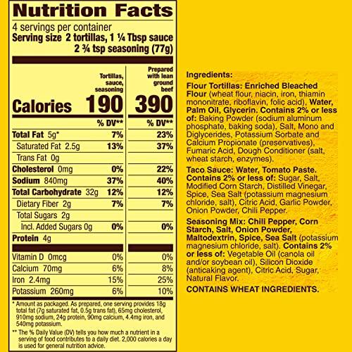 Old El Paso Old El Paso Soft Tortilla Bowl Taco Dinner Kit With Mild Taco Sauce & Seasoning Mix, 10.9 oz. (Pack of 8)