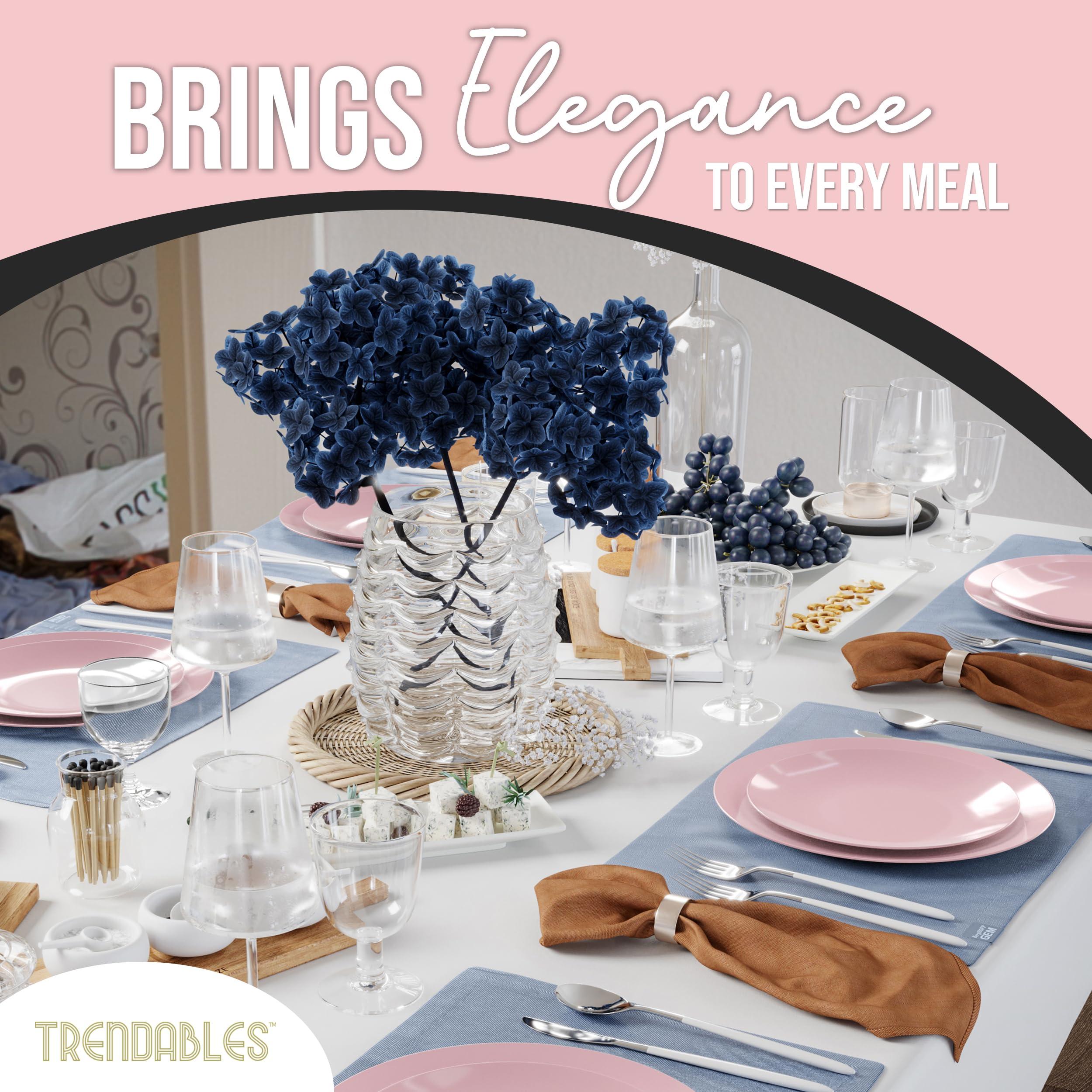 Trendables Trendables 60 Pcs Pink Plates Plastic Dinner Plates 30 Guests I 30-10\" Heavy Duty Plastic Plates & 30-8\" Dessert Plates | Disposable Dinnerware Set Pink Plates, Pink Plastic Plates Party Plates