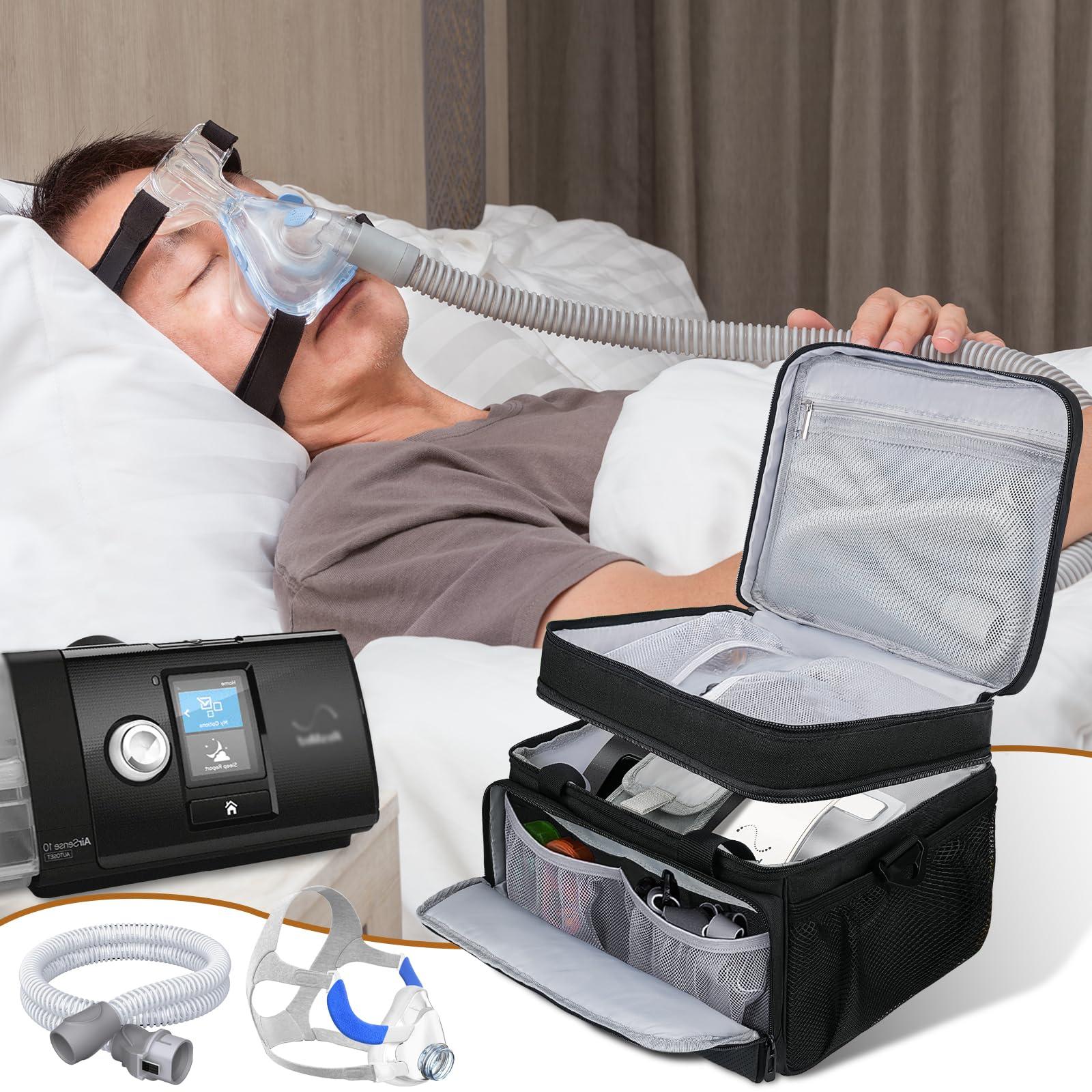 LEFORZ Travel Carrying Bag Compatible with ResMed AirSense 11/10/10 elite,AirStart 10,Philip Dreamstation,3B Medical Luna G3,XT Fit,Portable Storage Organizer Case Fits for CPAP Machine and Accessories