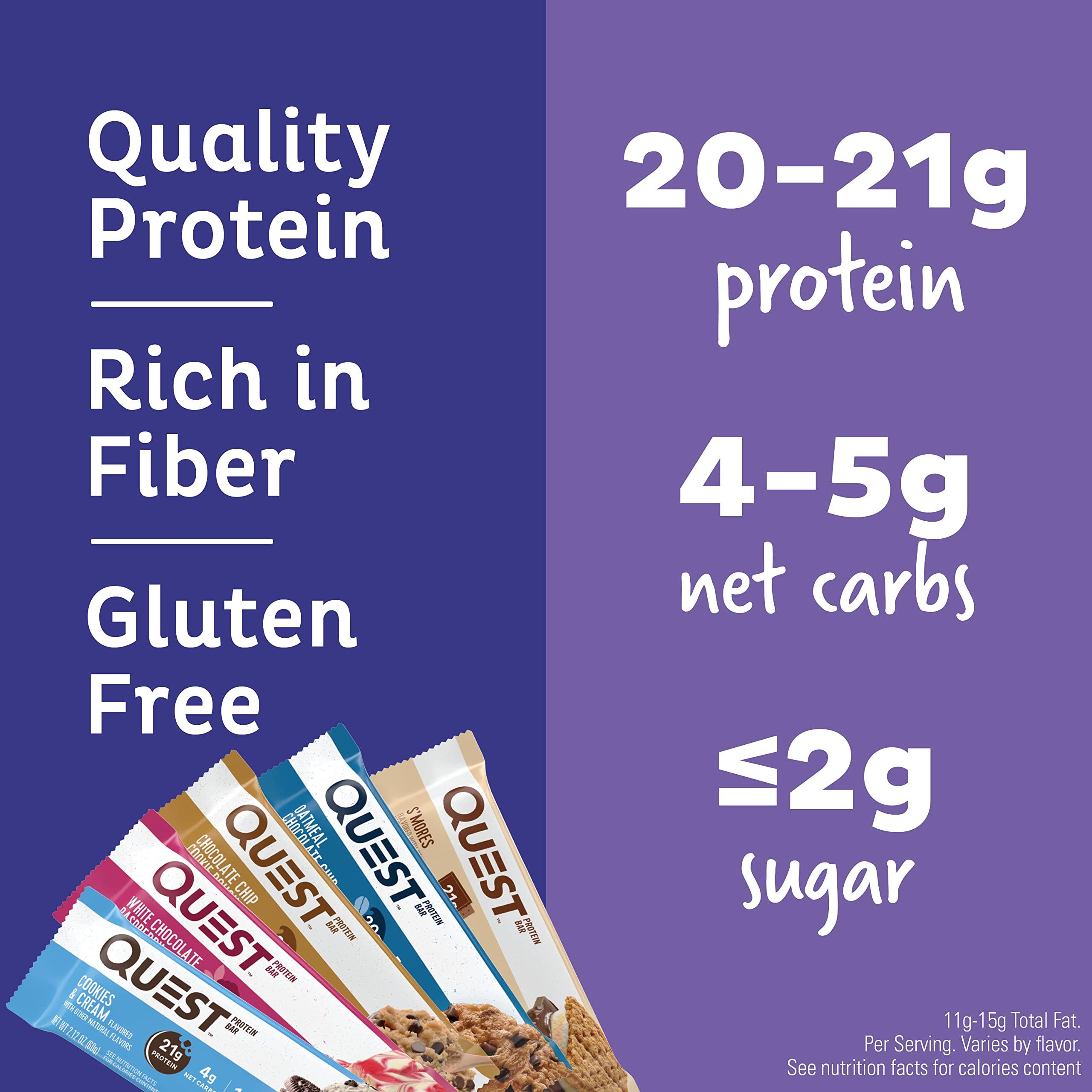Quest Nutrition Quest Protein Bars Chocolate Lovers & Ultimate Variety Packs, High Protein, Gluten Free, Keto, 12 Count