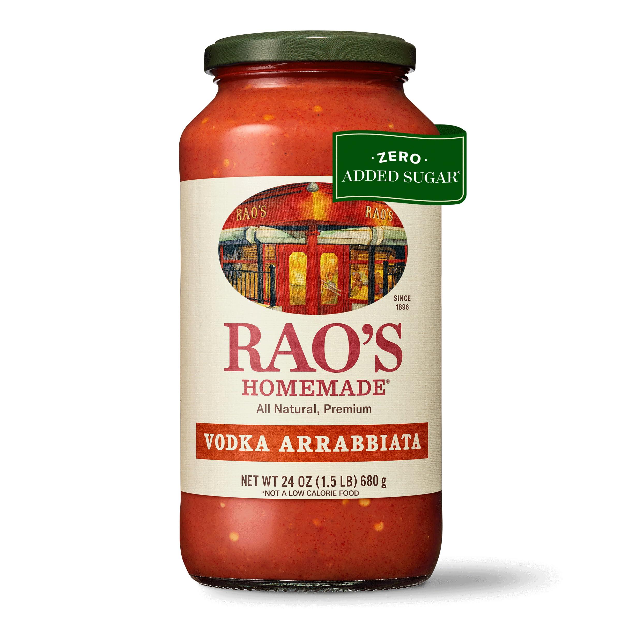 Rao\'s Rao\'s Homemade Vodka Arrabbiata Sauce, 24 oz, Tomato Sauce, Spicy, All Purpose, Keto Friendly Pasta Sauce, Premium Quality Tomatoes from Italy and Crushed Red Pepper
