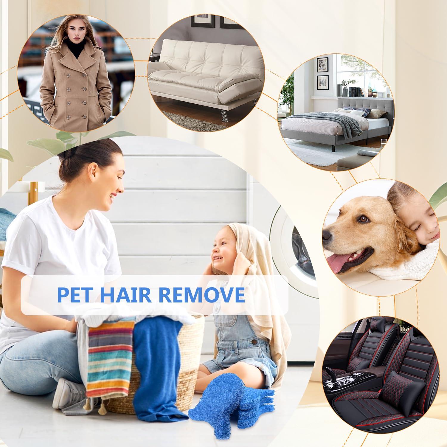 iaredon Pet Hair Remover Balls for Laundry, 4PCS-Dog Hair Catcher Laundry for Dryer Reusable Fur Hair Catcher Washer Machine Anti Winding Pet Hair Lint Catcher Pet