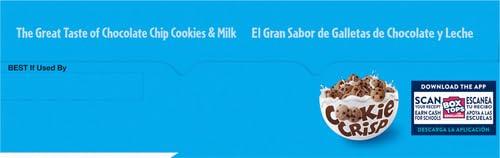 Cookie Crisp Cookie Crisp Breakfast Cereal, Chocolate Chip Cookie Taste, Made With Whole Grain, Giant Size, 26.3 oz (Pack of 2)