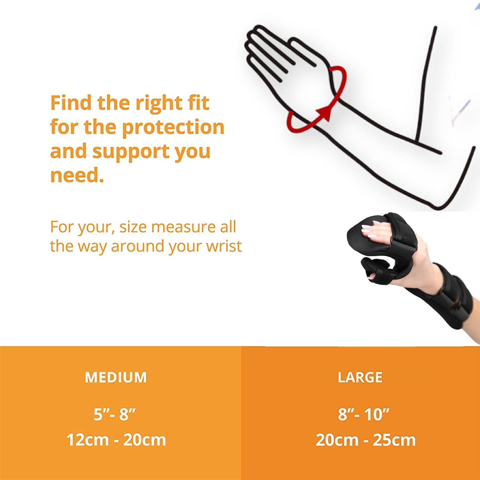 carezoe Carpal Tunnel Wrist Brace Night Support, Resting Hand Braces for Syndrome Tendonitis Carpelrx, Cockup Wrist Splint for Sleeping Sprained Pain Relief Orthopedic (Right, Medium)