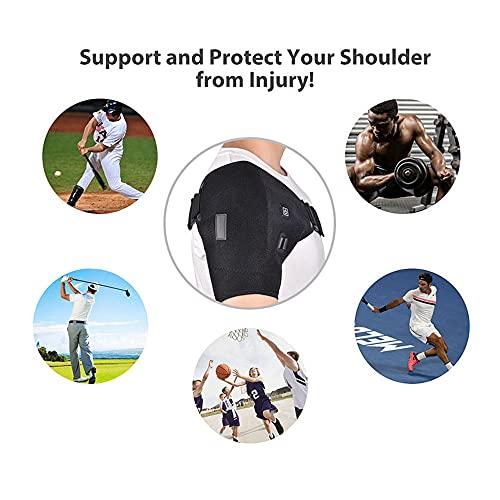 lovelifejoy Heated Shoulder Wrap, 3 Heat Settings, Heating Pad Support Brace for Rotator Cuff, Joint Capsule & Biceps Tendon Injury, Frozen Shoulder, Shoulder Dislocation or Muscles Pain Relief (Black)