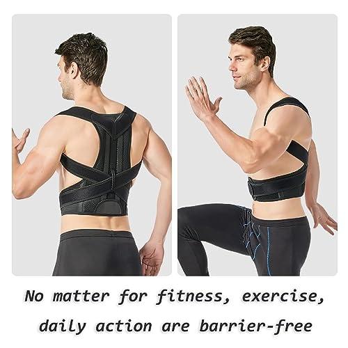 LUXRUB Full Back Support Belt Posture Corrector For Men And Women Waist Back Brace Vest Lumbar Decompression Belt Spine Shoulder Neck Waist Support Back Pain Relief (Color : Black, Size : XX-Large)