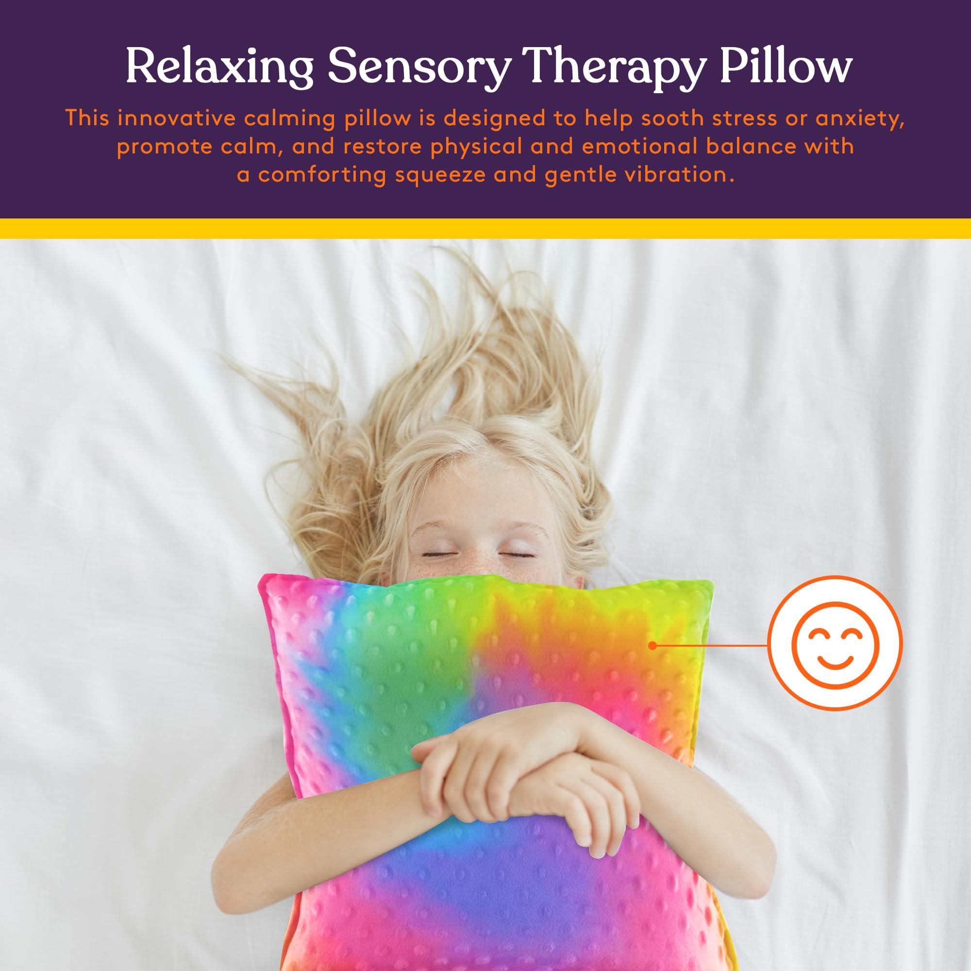 Special Supplies Special Supplies Vibrating Pillow Sensory Pressure Activated for Kids and Adults, 12 x 12 Plush Minky Soft Cover, Colorful