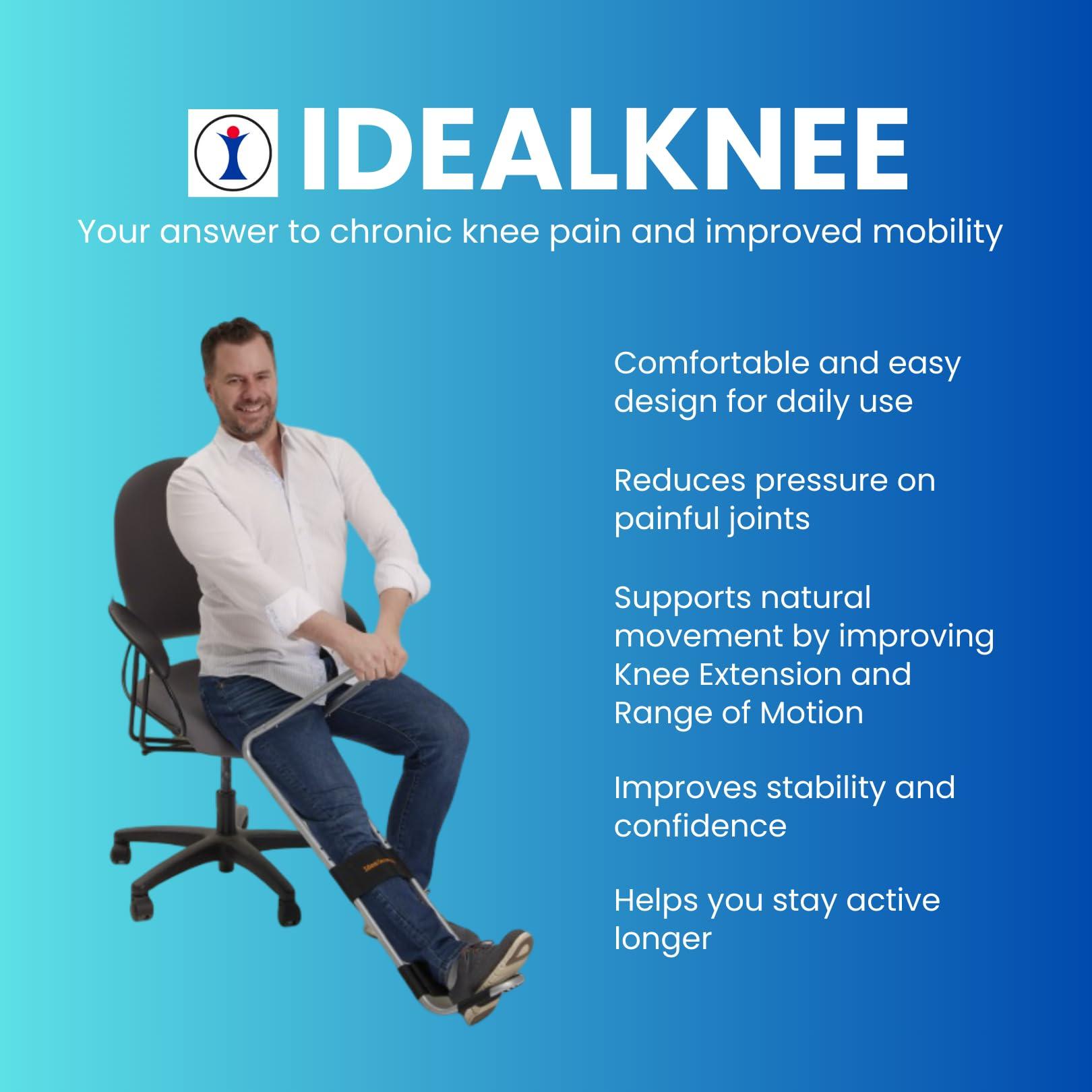 IdealStretch IdealKnee Two Pad - Advanced Knee Extension & Pain Relief Device - Endorsed by PTs & Surgeons - Ideal for ACL, MCL Recovery, Athletes, Therapy & Rehab