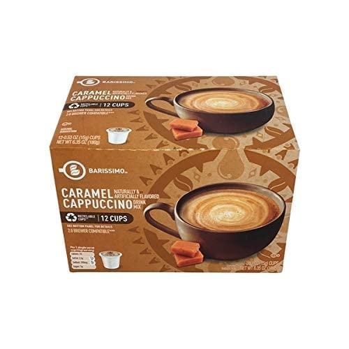 Barissimo Barissimo Cappuccino Coffee Cocoa Pods 2 Pack K-Cup Compatible (Caramel Cappuccino And French Vanilla Cappuccino)