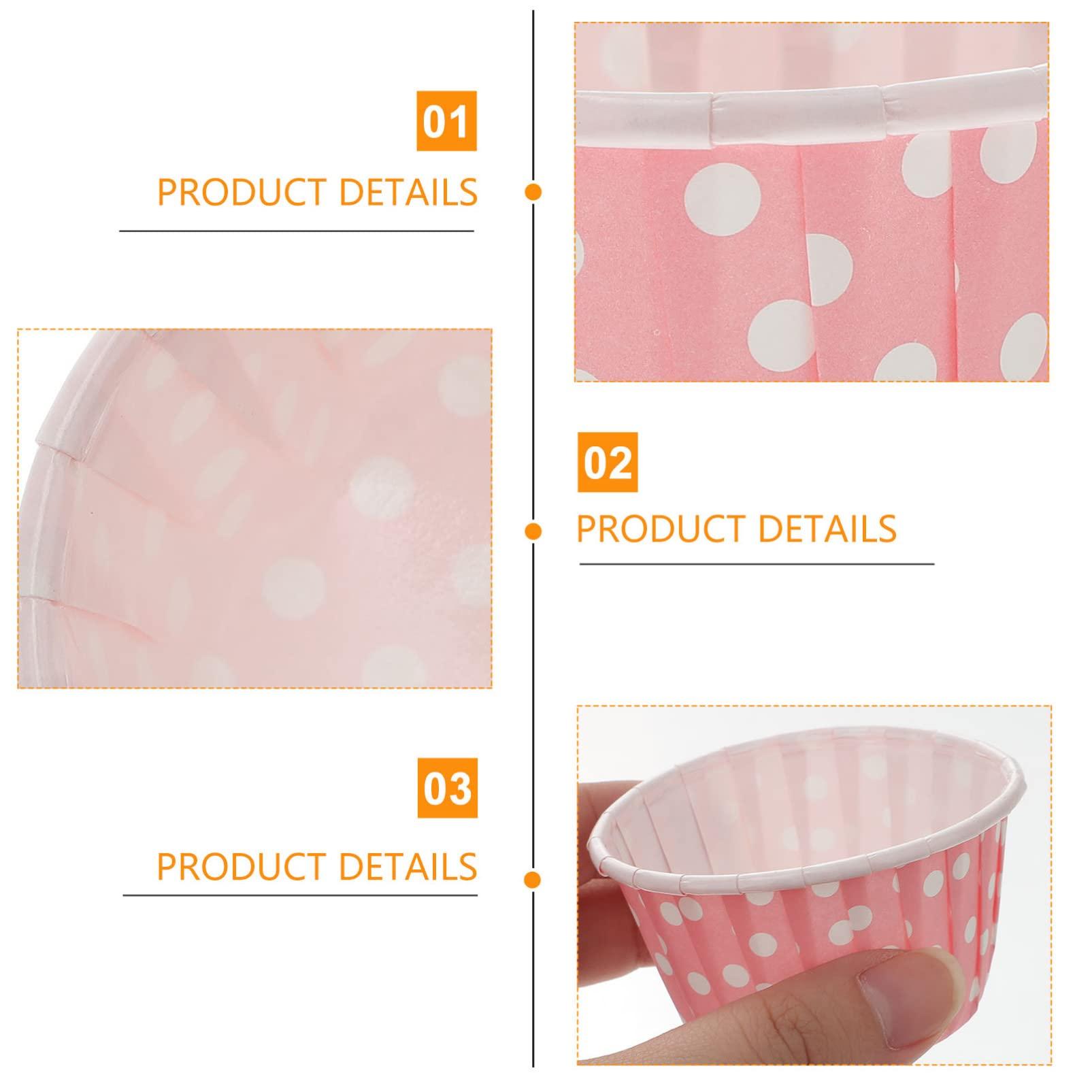Housoutil Housoutil 50pcs Ice Cream Cups Paper Appetizer Cup Diy Baking Supplies Dessert Tasting Cup Mini Muffins Mini Plates Food Molds Salad Paper Cups Paper Dessert Container Pink Pudding Candy Cup