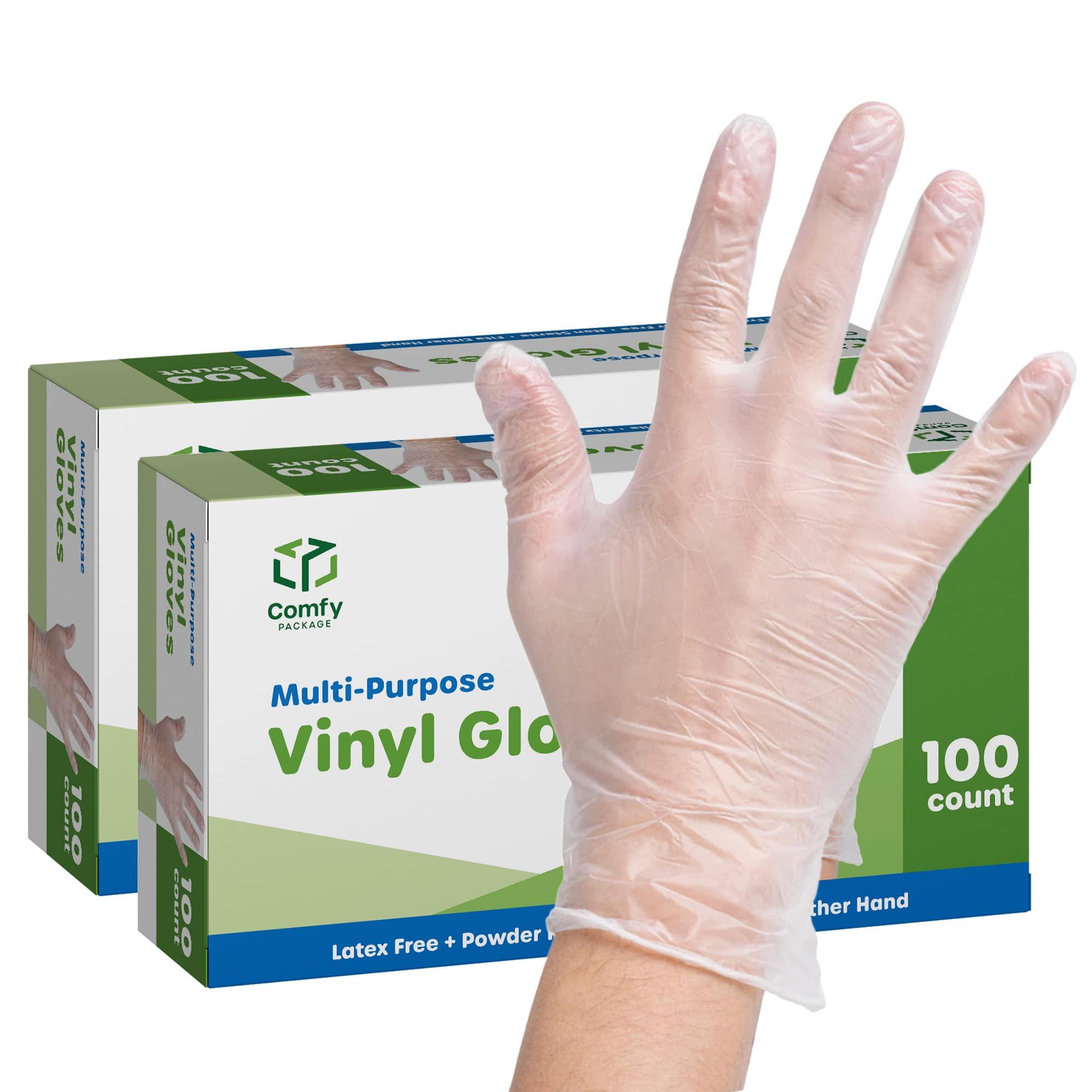 Comfy Package Comfy Package [200 Pack] Clear Powder Free Vinyl Disposable Plastic Gloves - Small