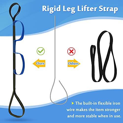 Mybow Leg Lifter Strap Medical Foot Lift After Surgery for Knee Hip Replacement Recovery Kit Mobility Aids Physical Therapy Leg Pull Strap Rigid Loop Foot Lifter Thigh Portable Leg Lifting Strap - 37" Long