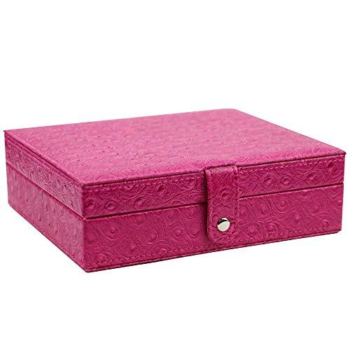 decore Bay 7 Day Pill Box Medication & Prescription Storage Organizer with Leather Travel Case (Fuchsia Pink)