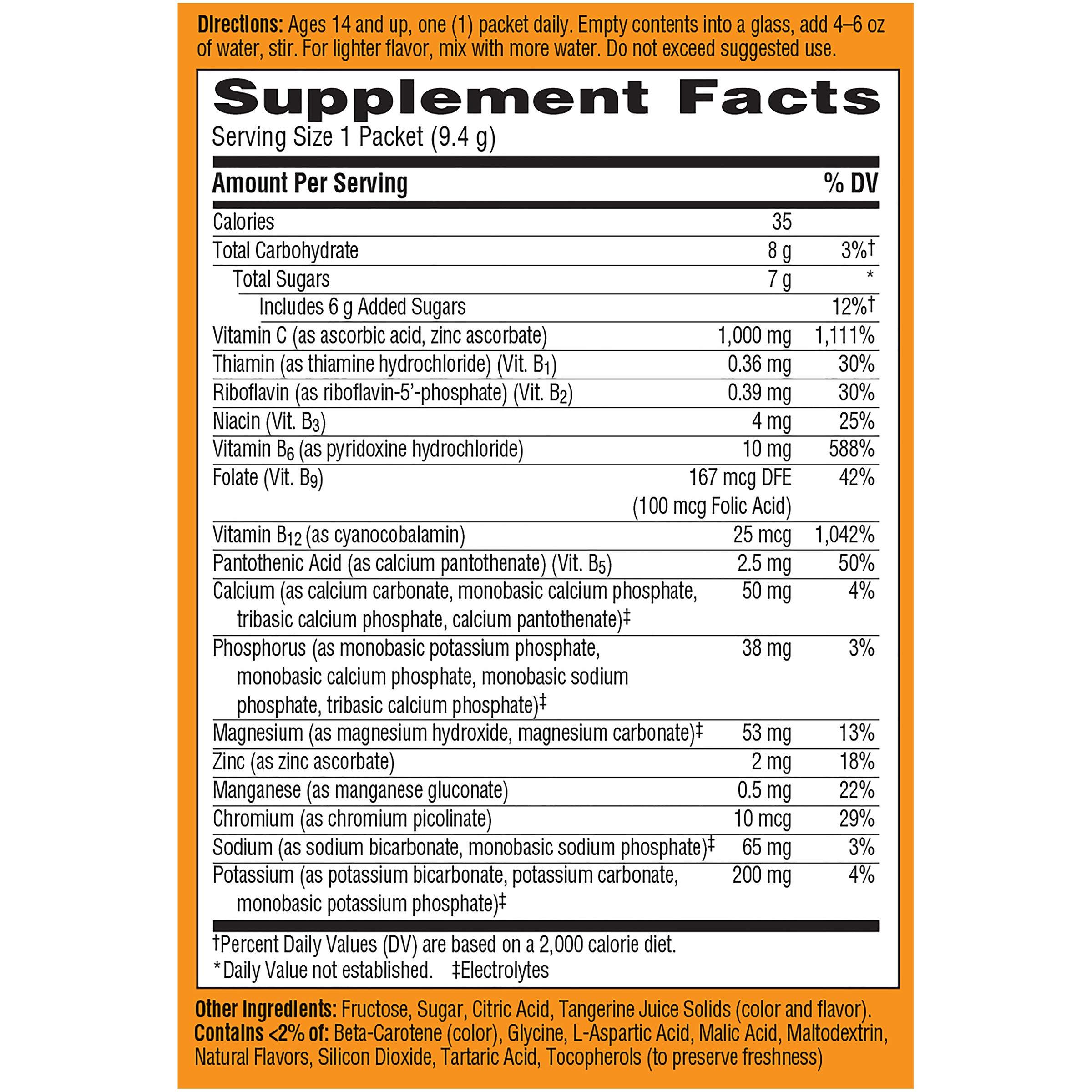 Emergen-C Emergen-C Dietary Supplement with 1000mg Vitamin C (Tangerine Flavor, 10-Count 0.33 oz. Packets, Pack of 3)