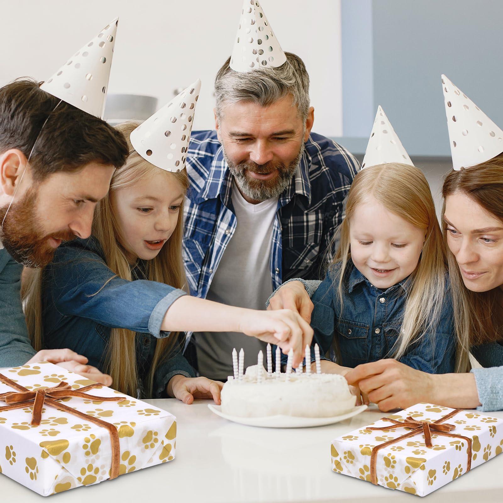 XIHIRCD 30pcs Dog Paw Tissue Paper, 20x14in Cute Paw Print Tissue Paper Gift Wrap Paper Puppy Paws Tissue Paper Sheets for Gift Packaging Wedding Birthday Party Supplies(Gold)