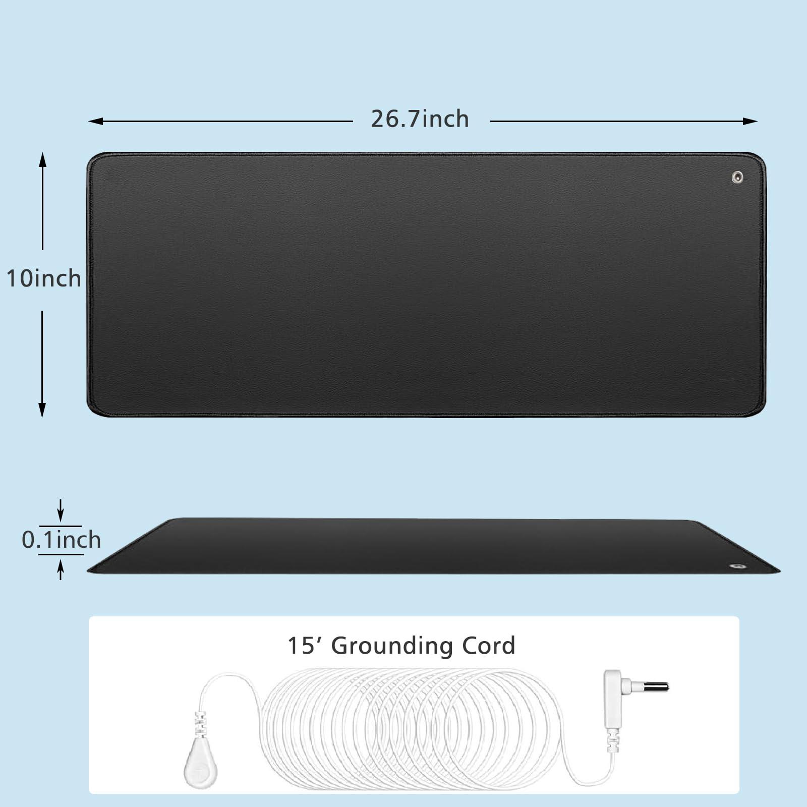 ATE Health Grounding Mat Kit -Universal Grounding Mat (10 x 26.7) for Healthy Grounding Energy with Grounding Wristband and 15ft Straight Cord,Indoor Grounding for Full Body Balance & Wellness Support