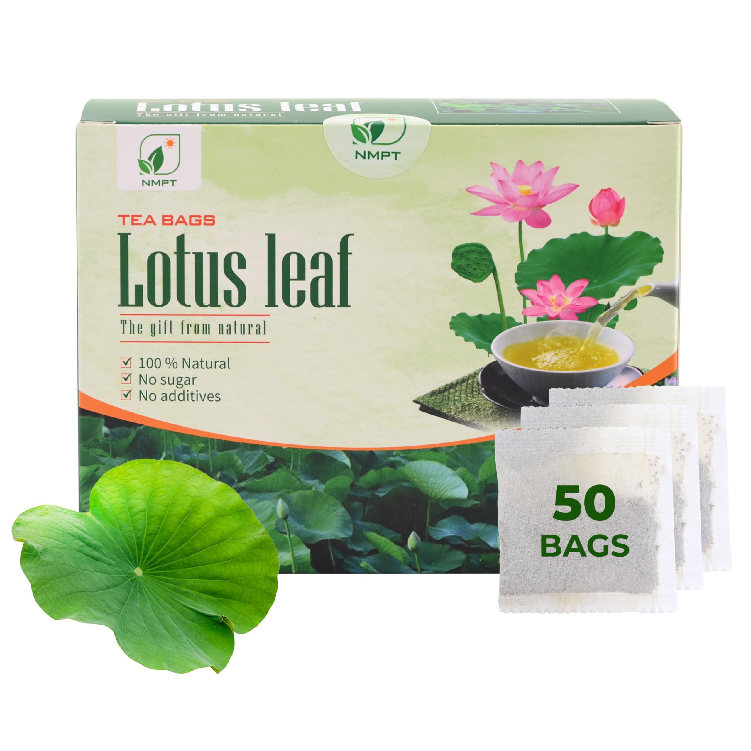 NMPT NMPT Dried Lotus Leaf Tea, 100% Hand Pick, Organic Herbal Tea, 50 Tea Bags, Gluten Free, Dairy Free, Sugar Free & 100% Natural, Energy Boost & Health Support