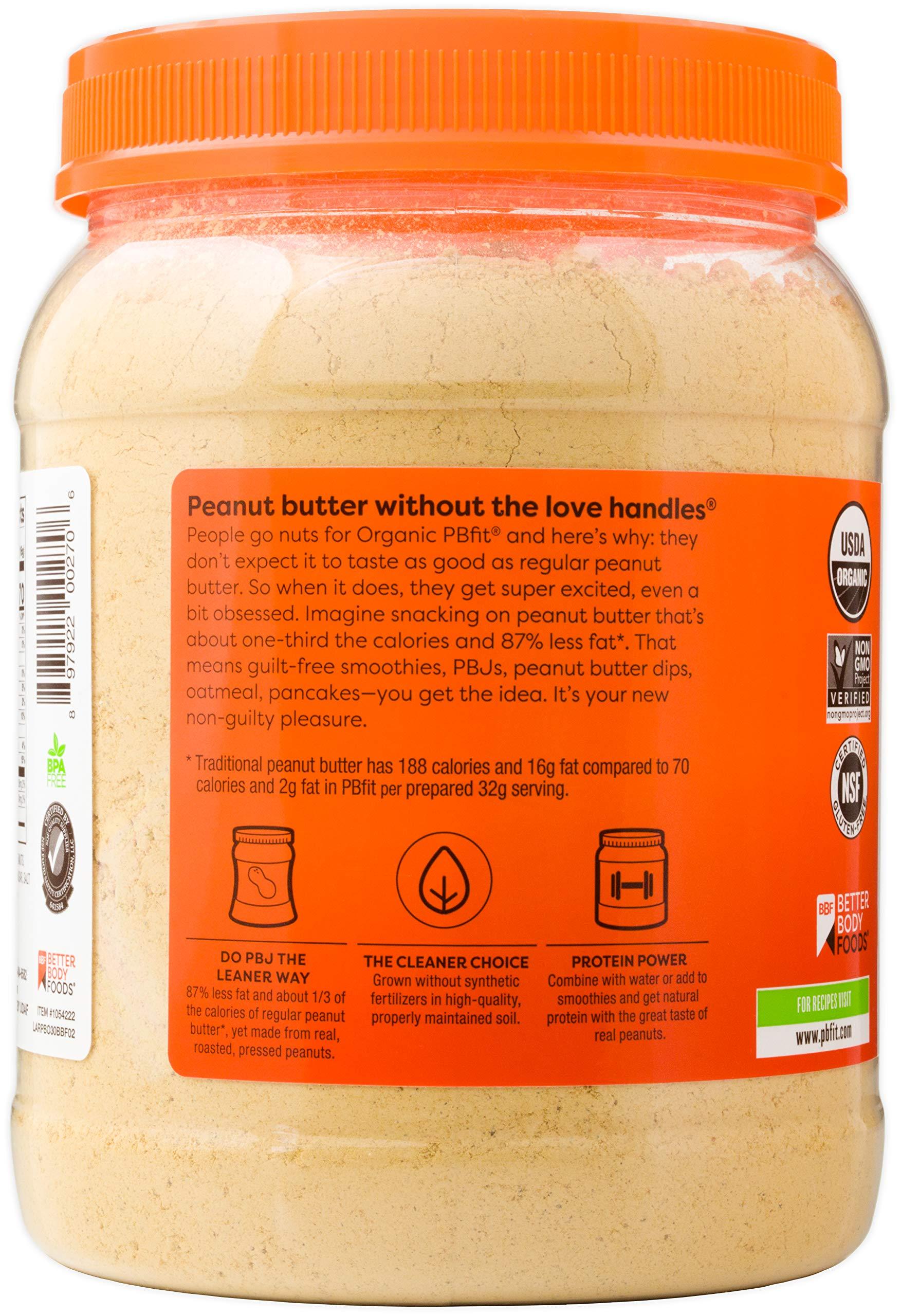 PBfit PBfit All-Natural Organic Peanut Butter Powder, 30 Ounce, Peanut Butter Powder from Real Roasted Pressed Peanuts, Good Source of Protein, Organic Ingredients