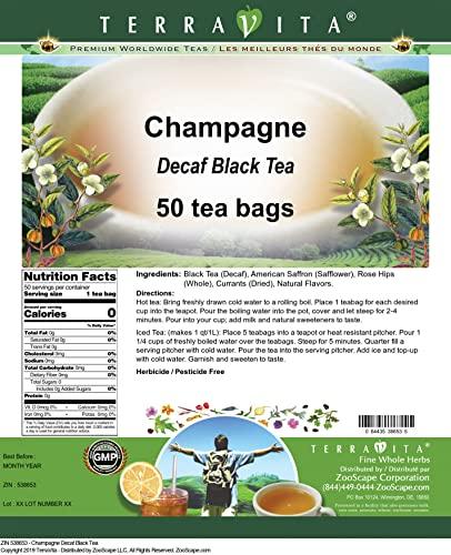 TerraVita Champagne Decaf Black Tea (50 tea bags, ZIN: 538653)