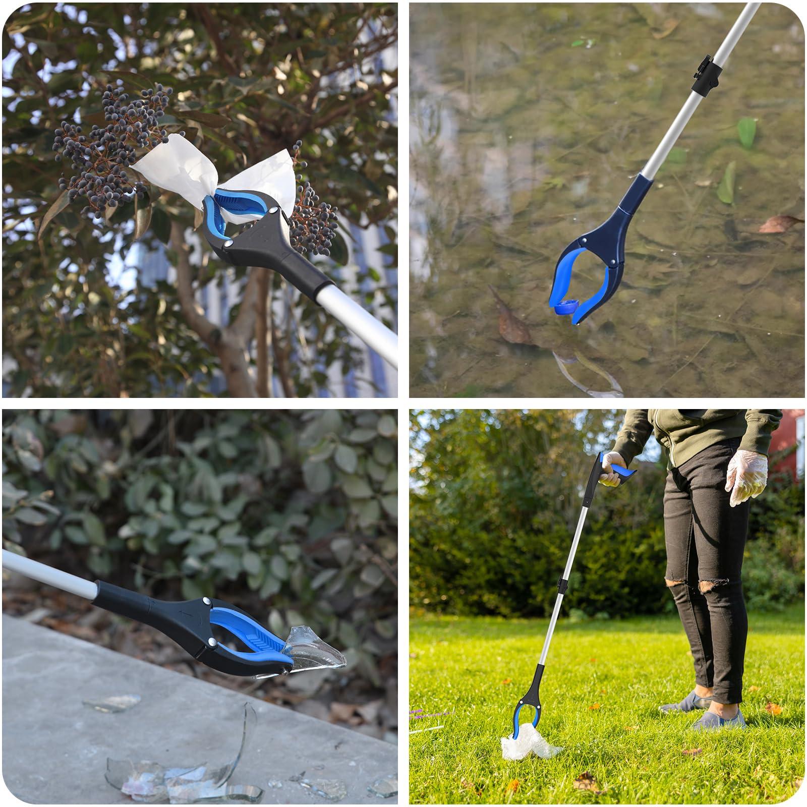 VerdiNex Premium Trash Picker Upper Grabber - Heavy Duty Trash Grabber for Seniors, 36\" Grabber Tool, Ergonomic Pick Up Stick Grabber for Easy Use, Foldable Claw Grabber Pickup Tool